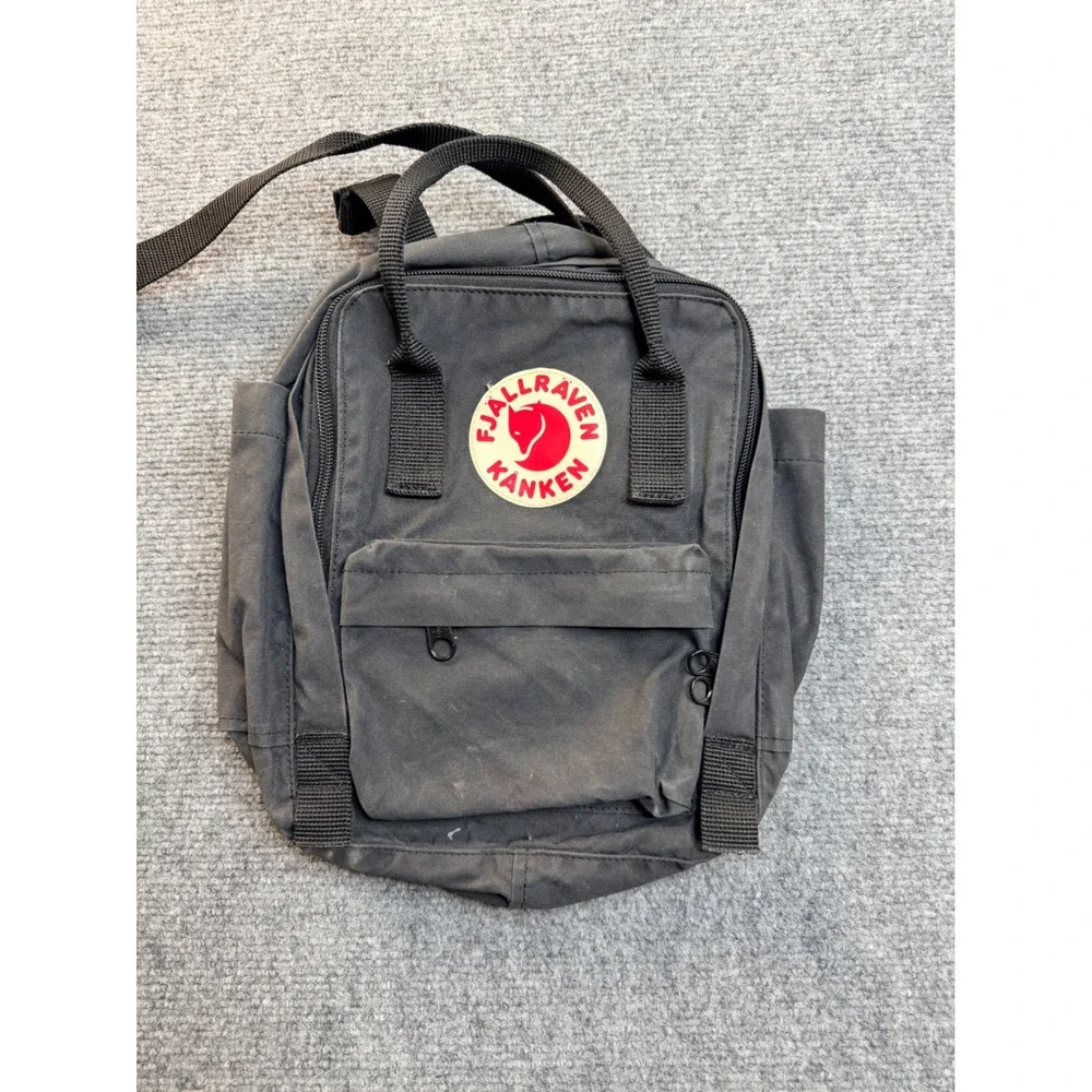 Fjallraven Kanken Mini Backpack Black Vinylon F Small Travel Bag 23561 Unisex